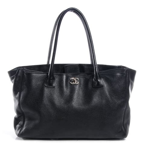 black chanel canvas tote|chanel executive shopper tote.